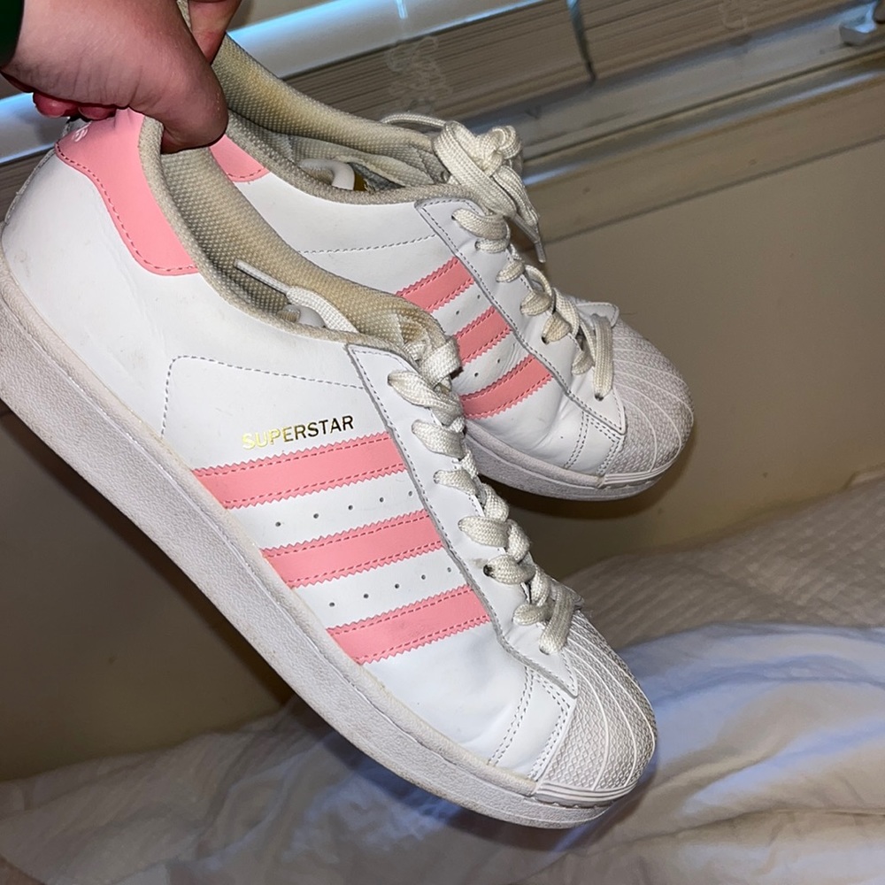 pink adidas super stars